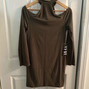 HYFVE NWT Olive Cold Shoulder Long Sleeve Dress Women's Large